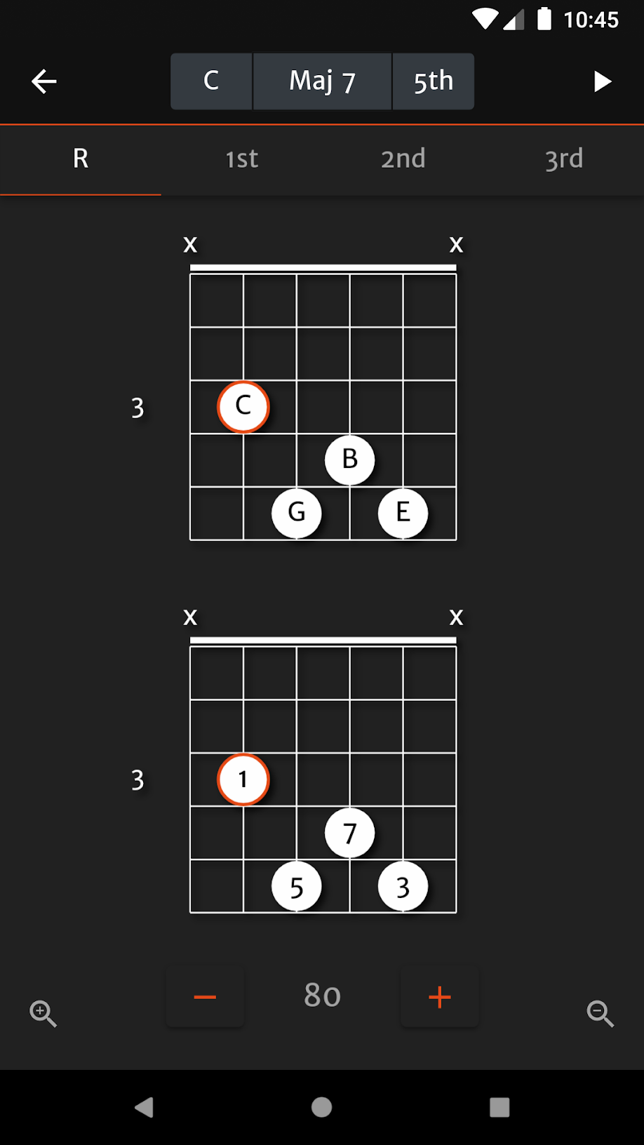 Screenshot of the app FretBuzz.